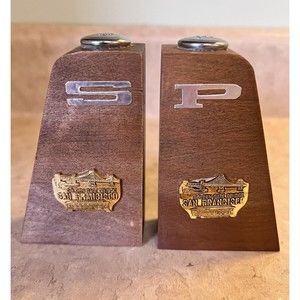 Vintage MCM atomic Salt Pepper Shakers San Francisco SNCO Japan Teak Wood